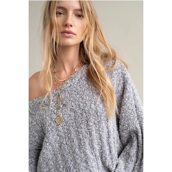 NWT Free People Oversized Cropped Sweater - Picture 3 of 16